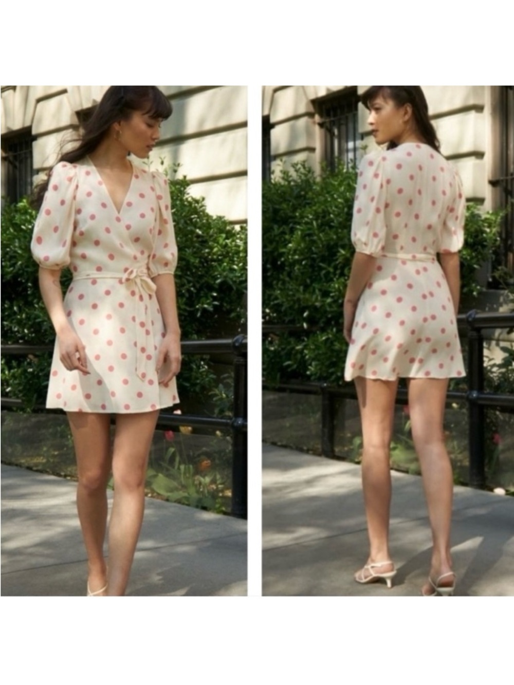 Reformation Olince Wrap Front Tie Dress